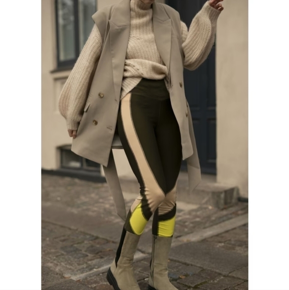 Notes Du Nord Regina High Waist Dark Olive Leggings Small - Picture 4 of 11